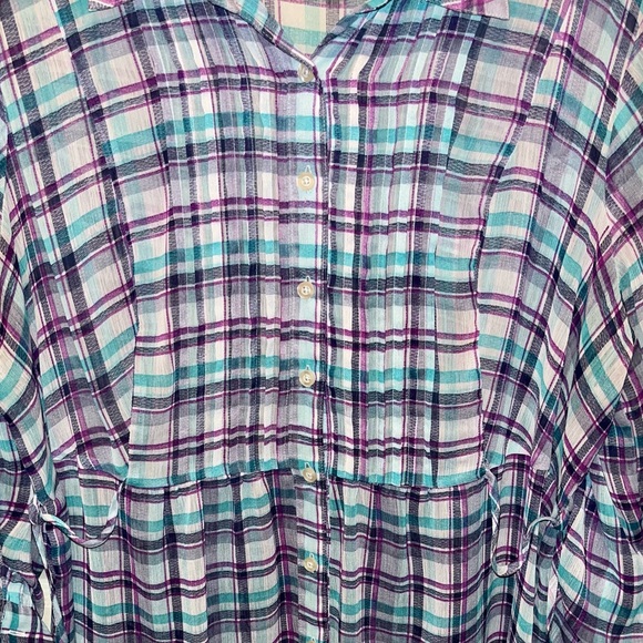 TORRID Women’s Plaid Button Down Top. Sz 1X (Torrid 1). - Picture 2 of 6